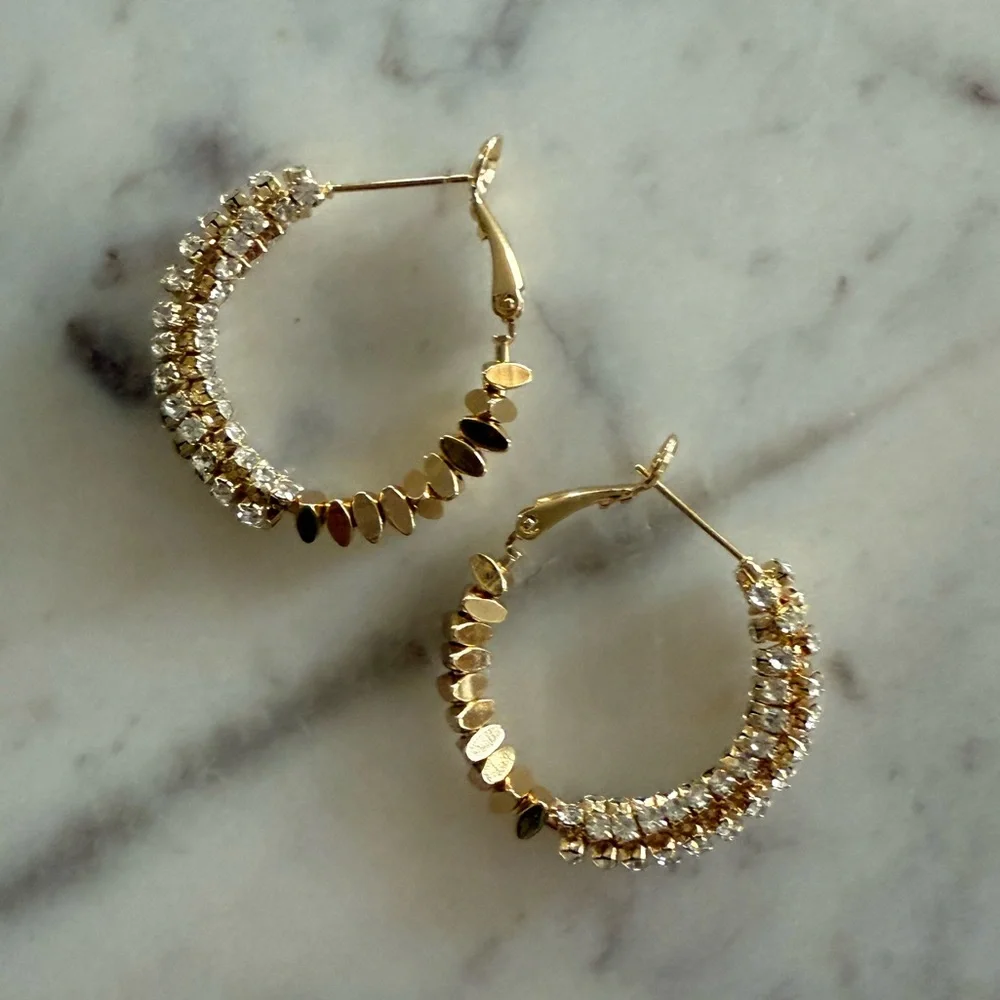 Elegant Gold and Silver Hoop Earrings